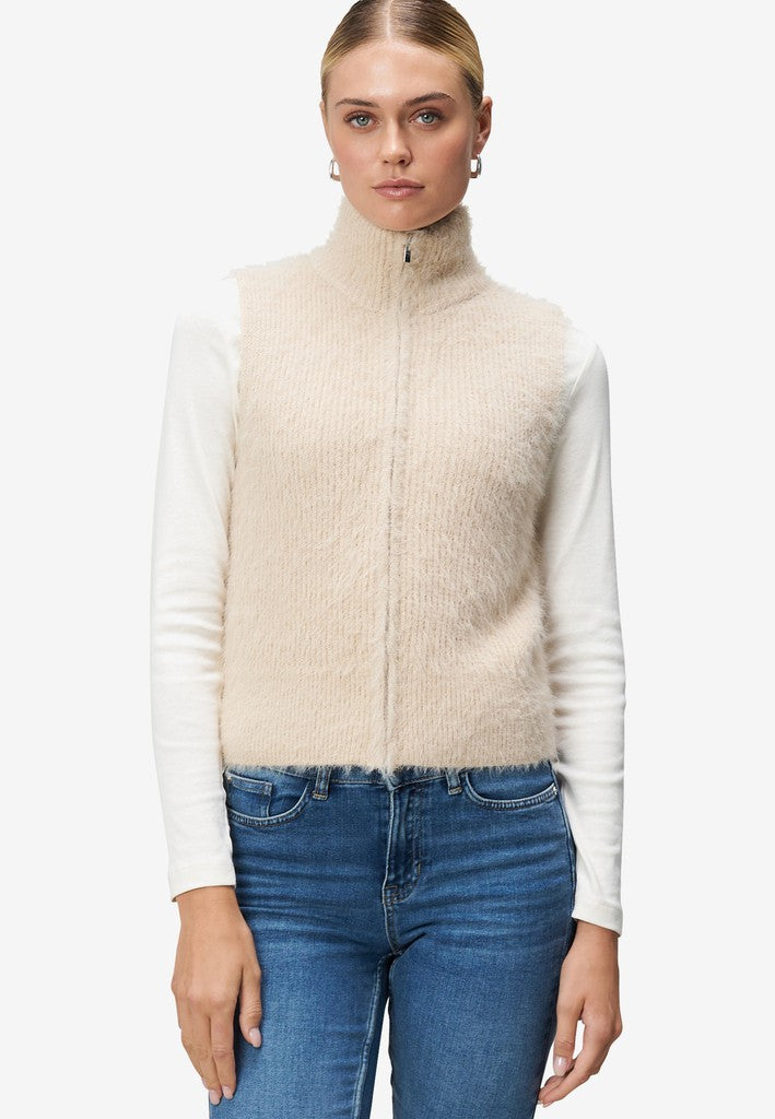 Strickjacke Kurz ohne Arm | color: Beige