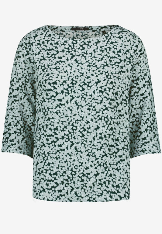 Bluse Kurz 3/4 Arm | color: Blau/Grün