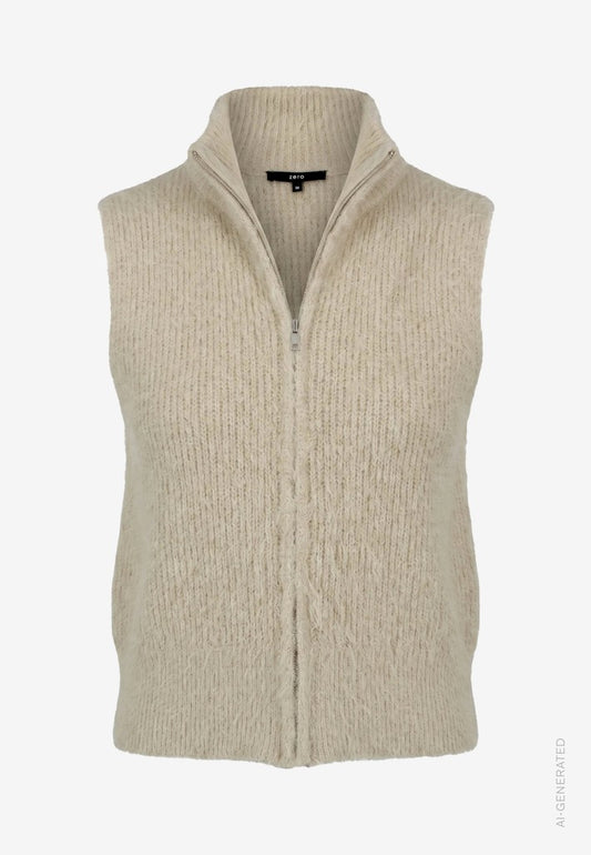 Strickjacke Kurz ohne Arm | color: Beige