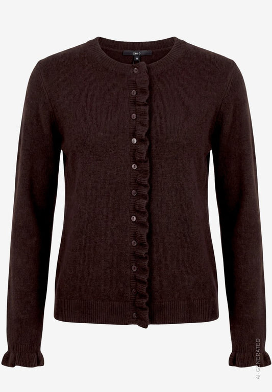 Strickjacke Kurz 1/1 Arm | color: Braun