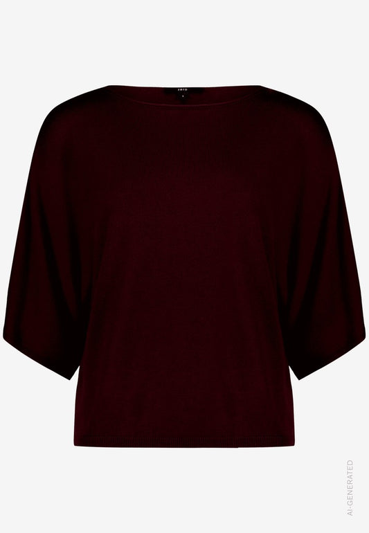 Strickpullover Kurz 1/2 Arm | color: Dark Aubergine